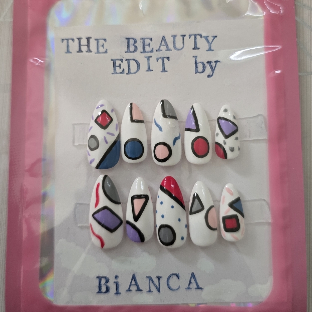 Colorful Geometric Nail Art Set